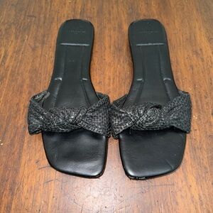 Marc Fisher Black Braided Bow Knot Sandals Size 10M